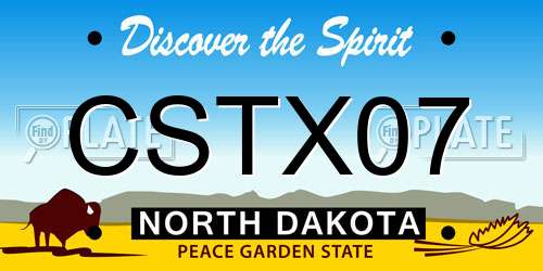 CSTX07 North Dakota License Plate