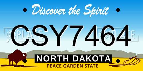 CSY7464 North Dakota License Plate
