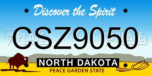 CSZ9050 North Dakota License Plate