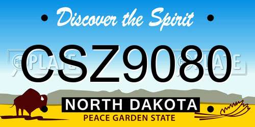 CSZ9080 North Dakota License Plate