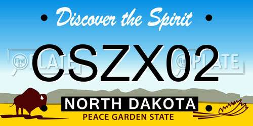 CSZX02 North Dakota License Plate