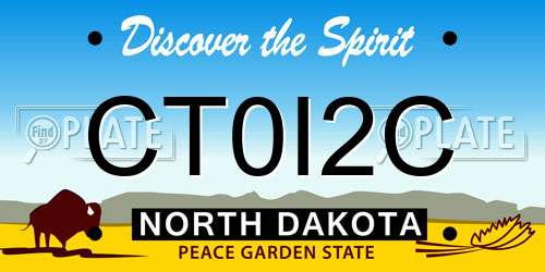 CT0I2C North Dakota License Plate