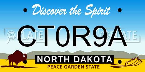 CT0R9A North Dakota License Plate