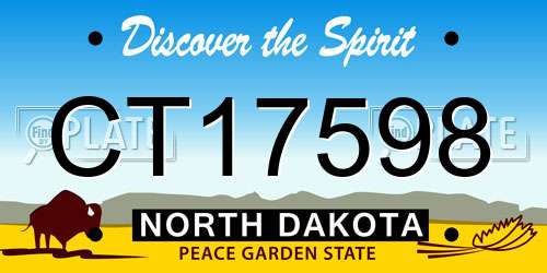 CT17598 North Dakota License Plate