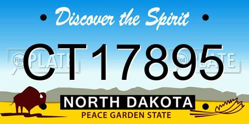 CT17895 North Dakota License Plate
