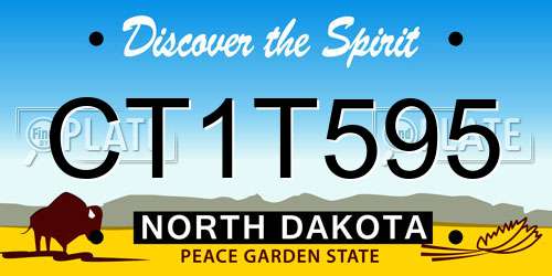 CT1T595 North Dakota License Plate