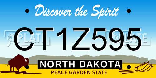 CT1Z595 North Dakota License Plate