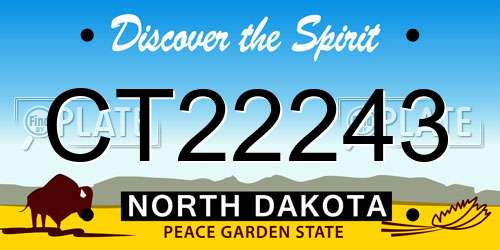 CT22243 North Dakota License Plate