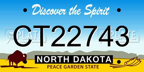 CT22743 North Dakota License Plate