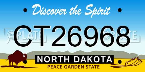 CT26968 North Dakota License Plate