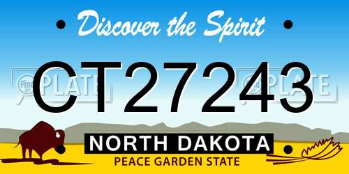 CT27243 North Dakota License Plate