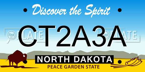 CT2A3A North Dakota License Plate
