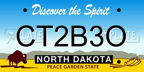 CT2B3O North Dakota License Plate