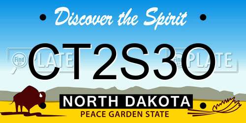 CT2S3O North Dakota License Plate