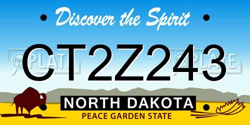 CT2Z243 North Dakota License Plate
