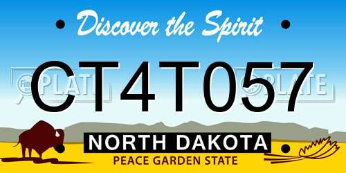 CT4T057 North Dakota License Plate