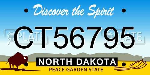 CT56795 North Dakota License Plate