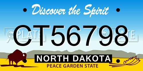 CT56798 North Dakota License Plate