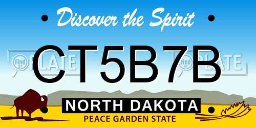 CT5B7B North Dakota License Plate