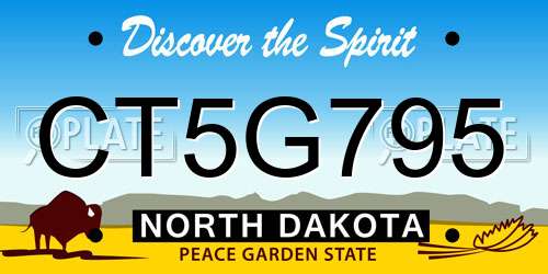 CT5G795 North Dakota License Plate