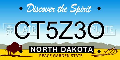 CT5Z3O North Dakota License Plate