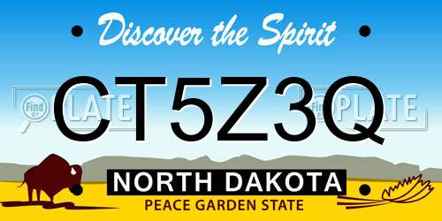CT5Z3Q North Dakota License Plate