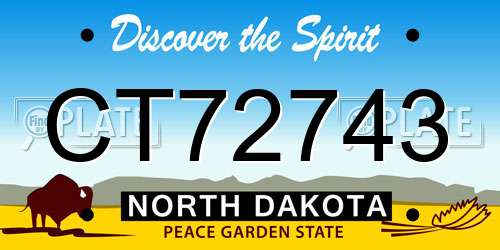 CT72743 North Dakota License Plate