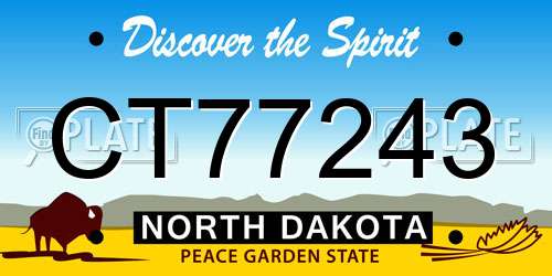 CT77243 North Dakota License Plate