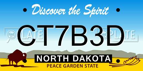 CT7B3D North Dakota License Plate