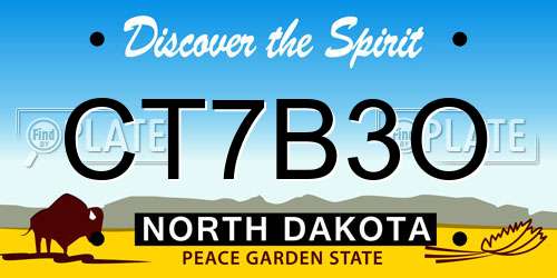 CT7B3O North Dakota License Plate