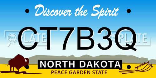 CT7B3Q North Dakota License Plate