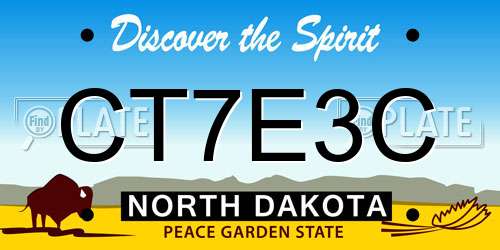 CT7E3C North Dakota License Plate