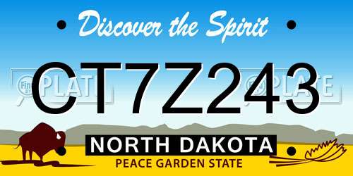 CT7Z243 North Dakota License Plate