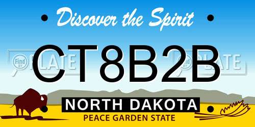 CT8B2B North Dakota License Plate