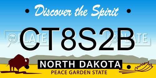 CT8S2B North Dakota License Plate