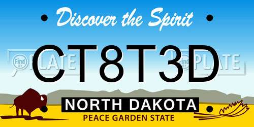 CT8T3D North Dakota License Plate