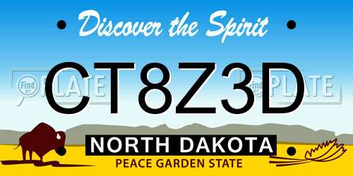 CT8Z3D North Dakota License Plate