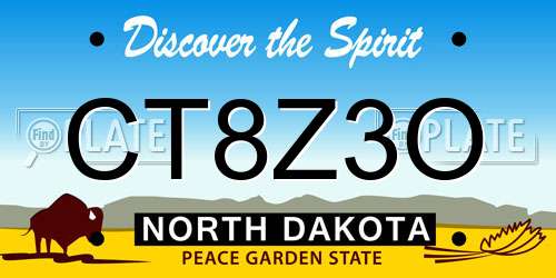 CT8Z3O North Dakota License Plate