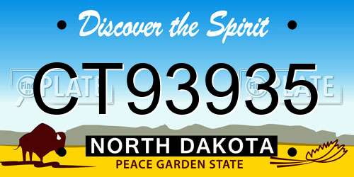 CT93935 North Dakota License Plate