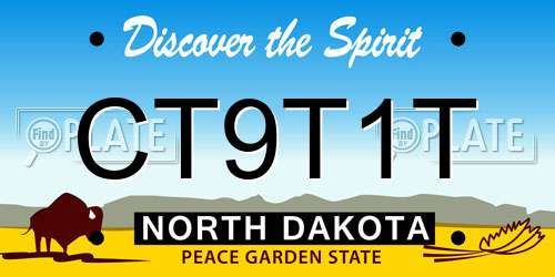CT9T1T North Dakota License Plate