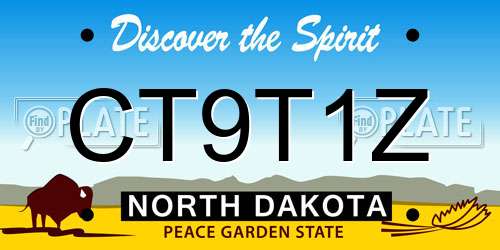 CT9T1Z North Dakota License Plate