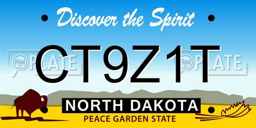 CT9Z1T North Dakota License Plate