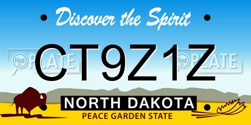 CT9Z1Z North Dakota License Plate