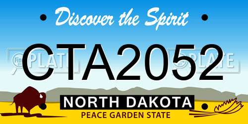 CTA2052 North Dakota License Plate