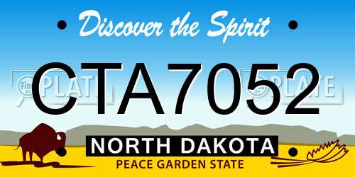 CTA7052 North Dakota License Plate