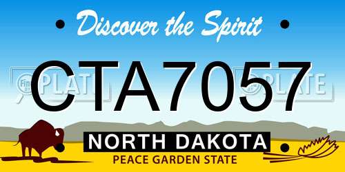 CTA7057 North Dakota License Plate
