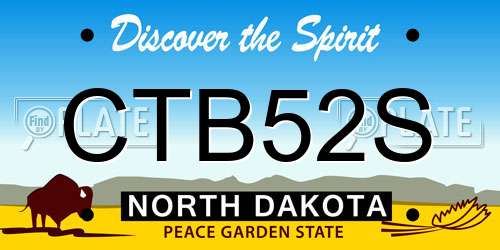 CTB52S North Dakota License Plate