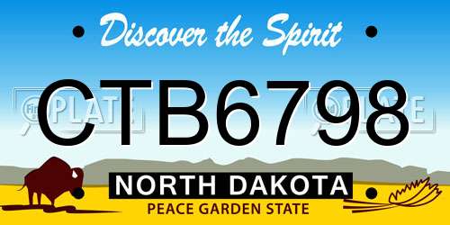 CTB6798 North Dakota License Plate