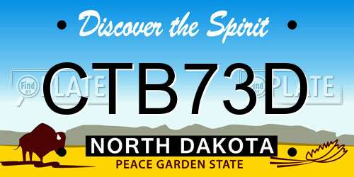 CTB73D North Dakota License Plate