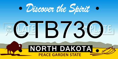 CTB73O North Dakota License Plate